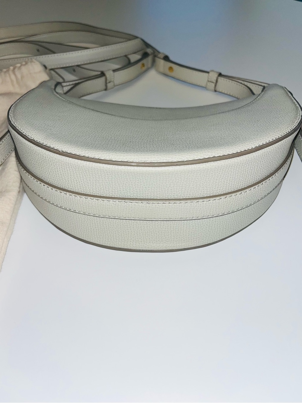 Authentic Polène Numéro Dix Bag - Textured Chalk Leather Crescent Crossbody Bag - Picture 12 of 14